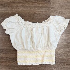 Cotton On Cream and Yellow Smocked Blouse